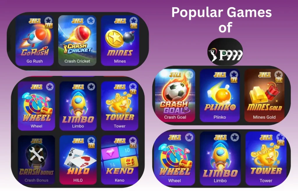 Top trending and most played games on the P999 Game App for real money earning.